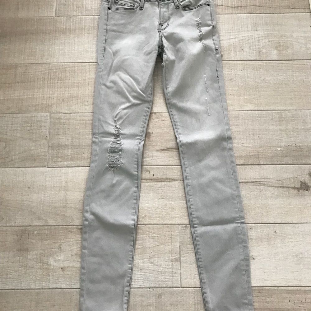 Frame Skinny Jeans Sz 24 Gray Distressed Jeans